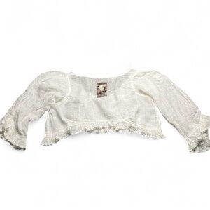 Magnolia Pearl Bone Gauze Layering Crop Top, OS